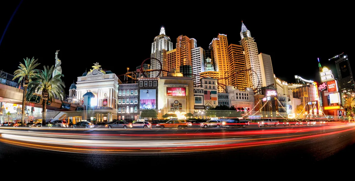 5 Star STR alternatives for Airbnb owners, Traffic light trails running past the casinos on the Las Vegas Strip at