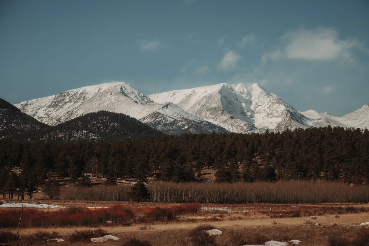 COBnB alternatives for Airbnb owners, Snow-capped Rocky Mountain peaks above a belt of evergreen forest