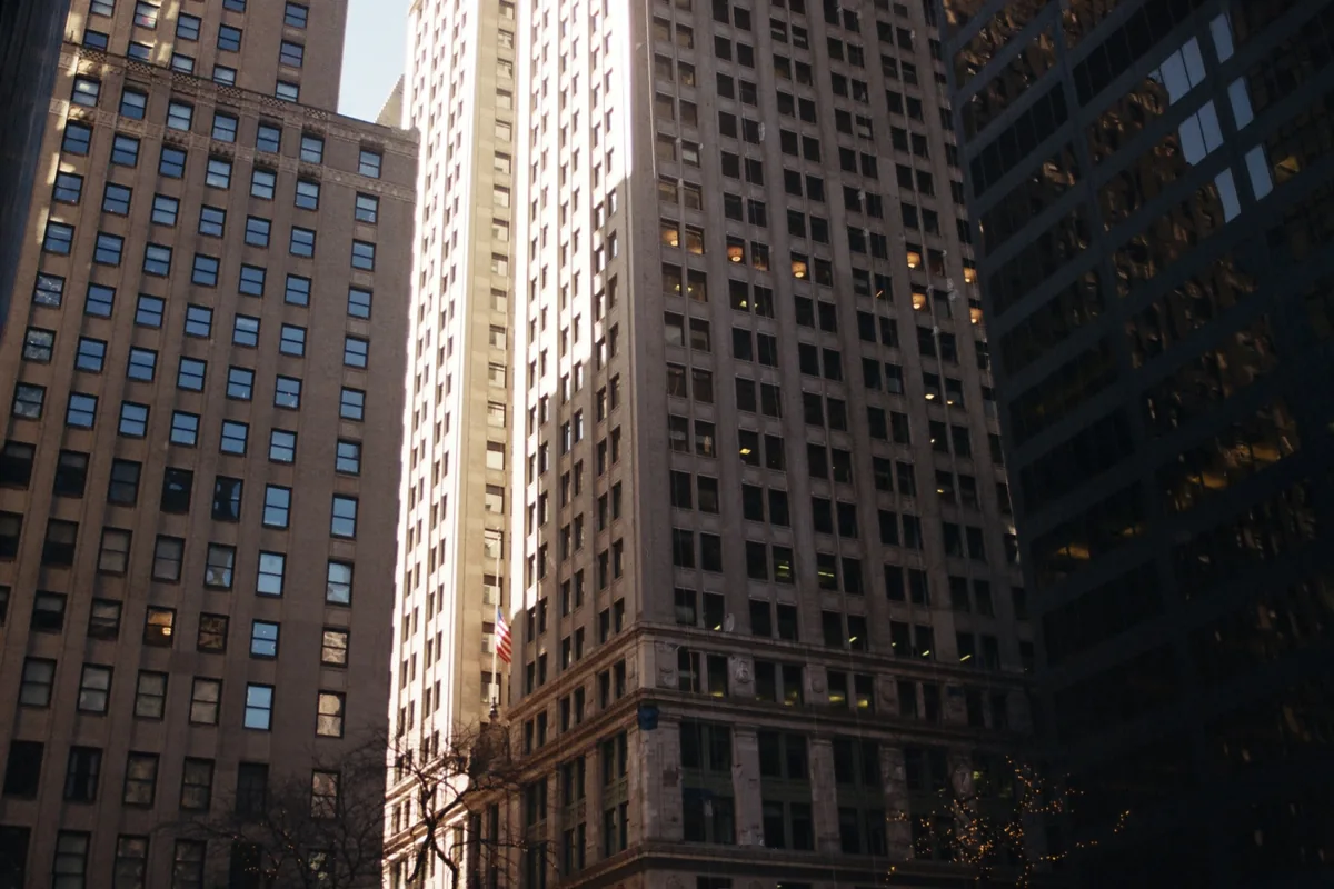 Kasa alternatives for Airbnb owners, Downtown office and apartment towers seen from street level