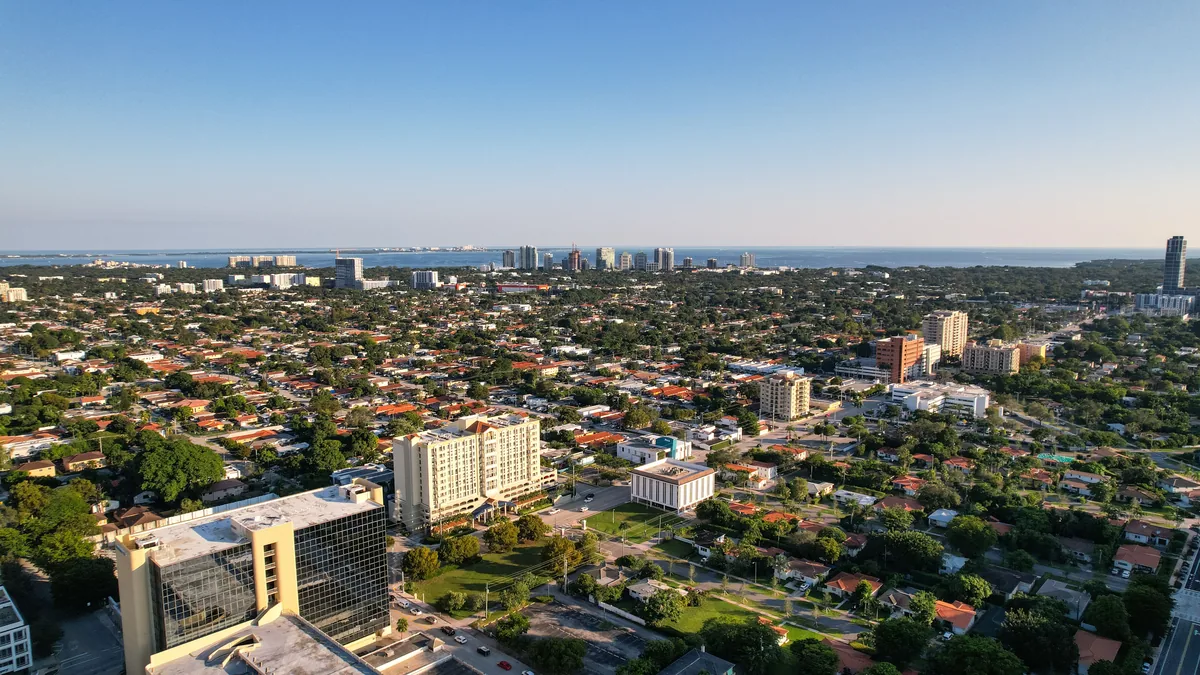 Host & Keep alternatives for Airbnb owners, Aerial view of Miami neighbourhoods reaching down to the ocean