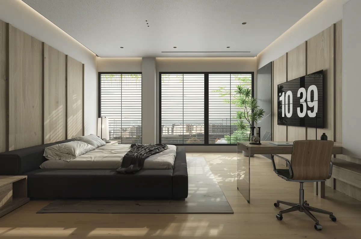Modern bedroom with desk area — Hawaii Vacation Rental Owners Continue To Do Well In A Changing Legal Landscape