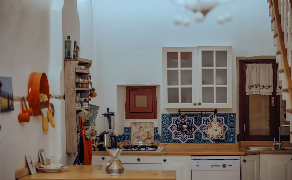 Lived-in kitchen in a vacation rental
