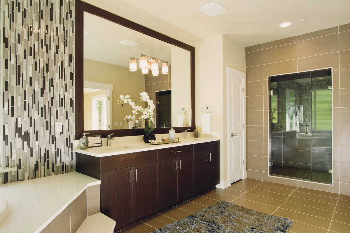 Bathroom vanity under a wide mirror — Airbnb Management London: The 90-Night Rule and 6 Companies (2026)