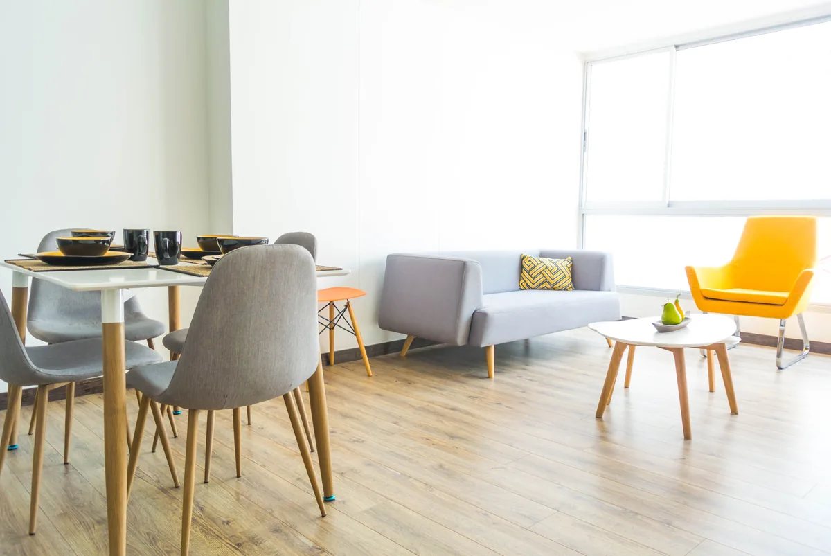 Open living and dining, bright — Airbnb Management London: The 90-Night Rule and 6 Companies (2026)