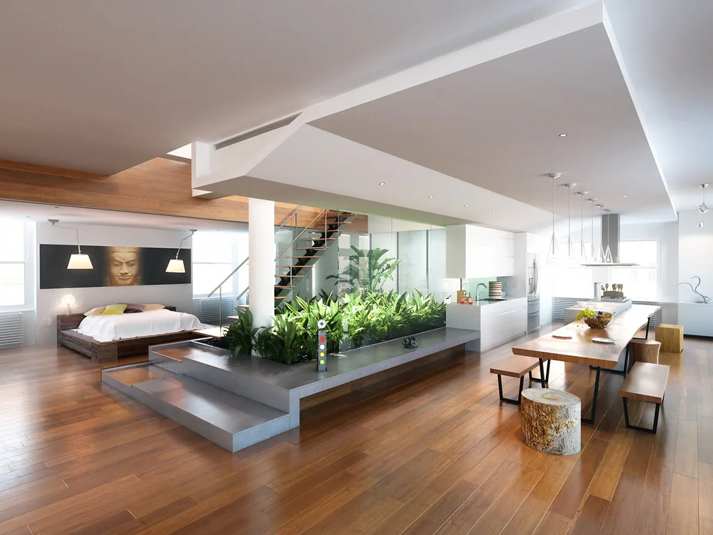Living room with natural daylight