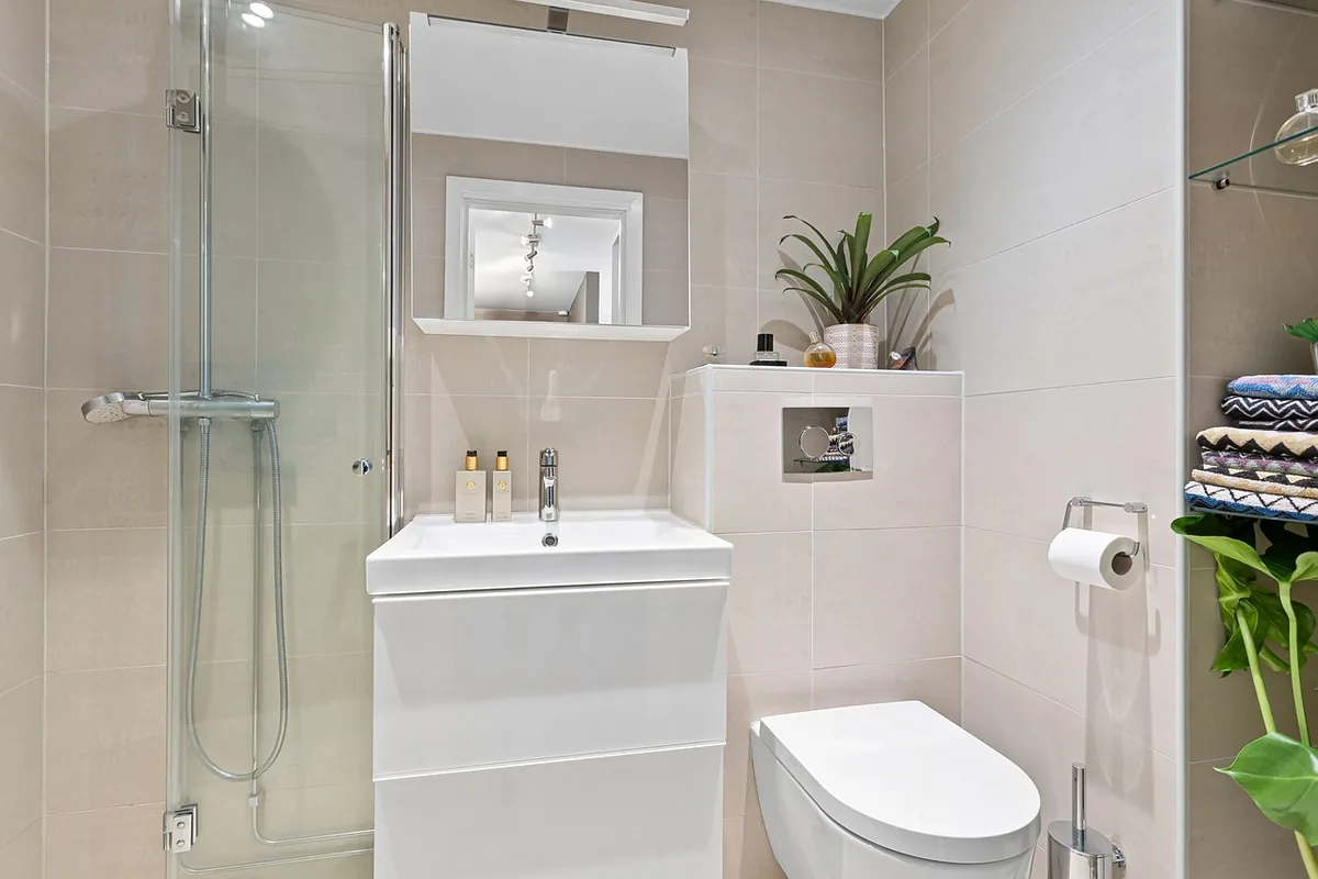 Tiled bathroom interior