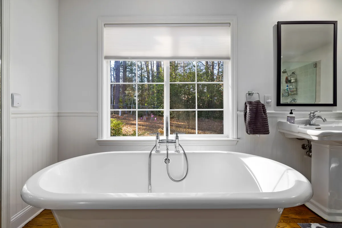 Tiled bathroom interior