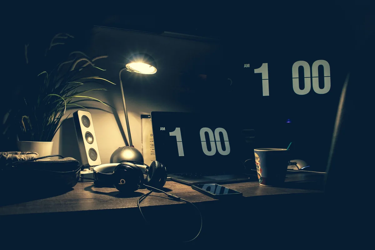 Home office with a desk