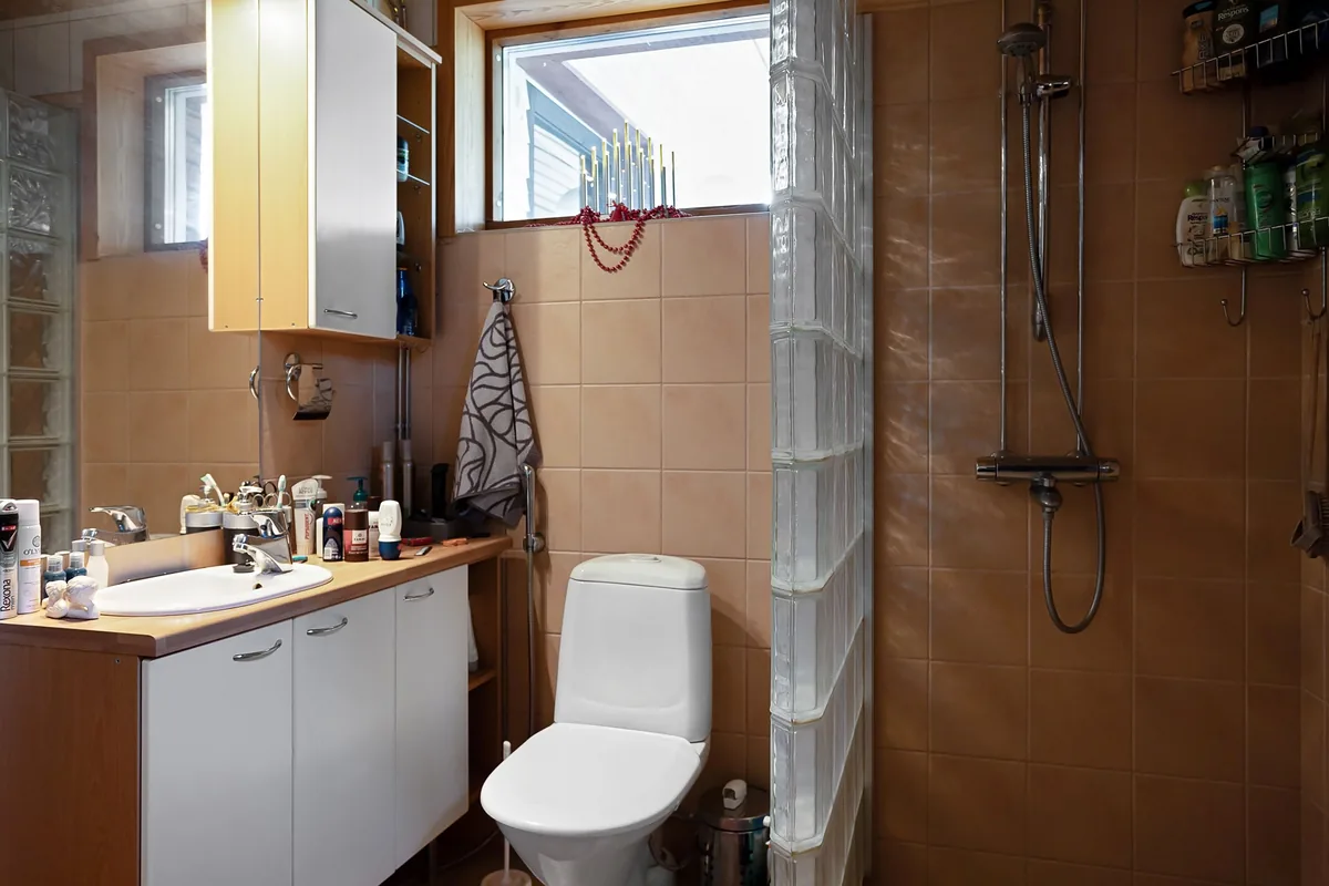 Tiled bathroom interior