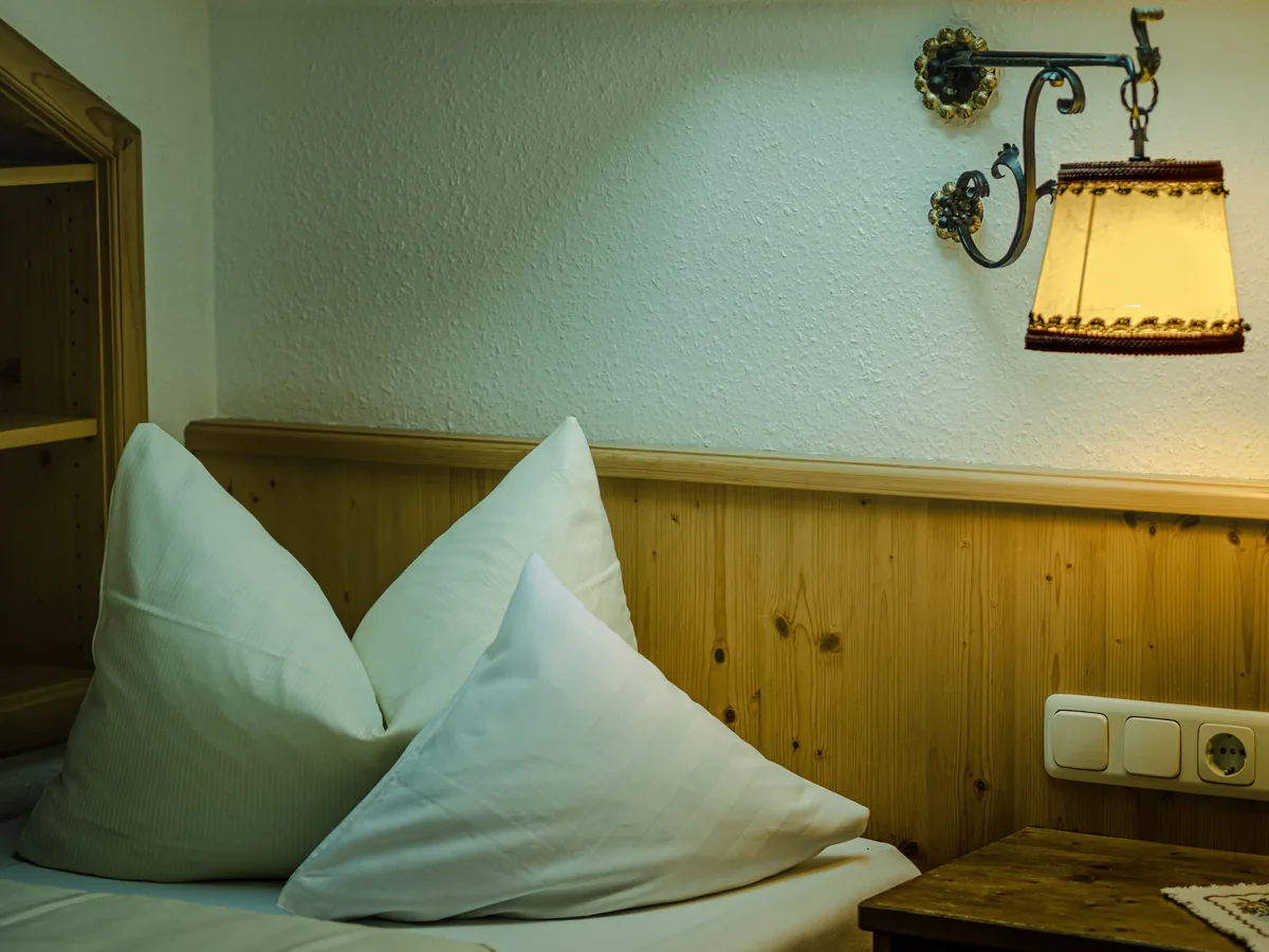 Bedroom with a bedside lamp