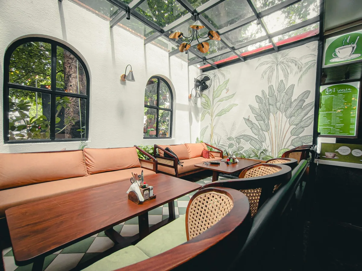 Dining nook with banquette seating