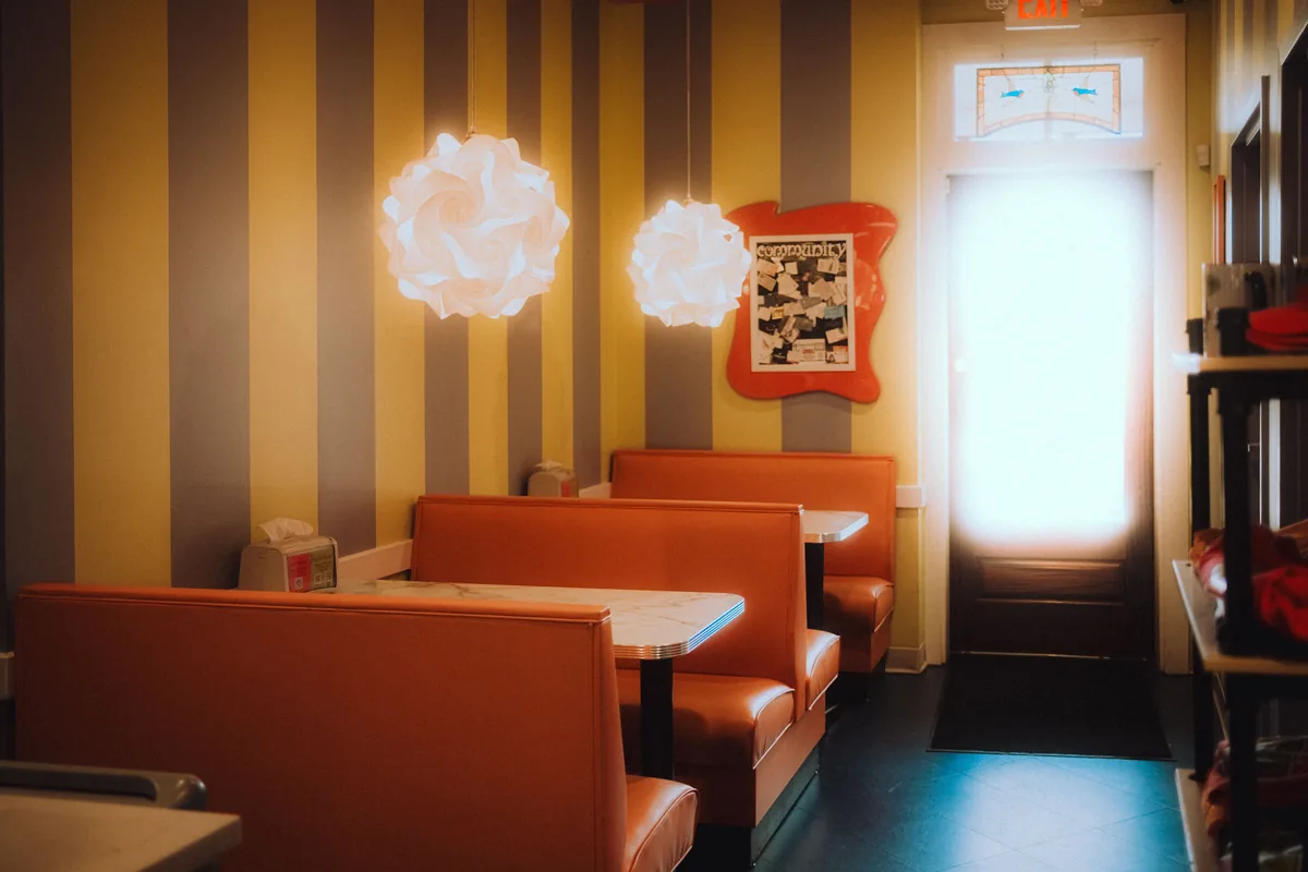 Dining nook with banquette seating