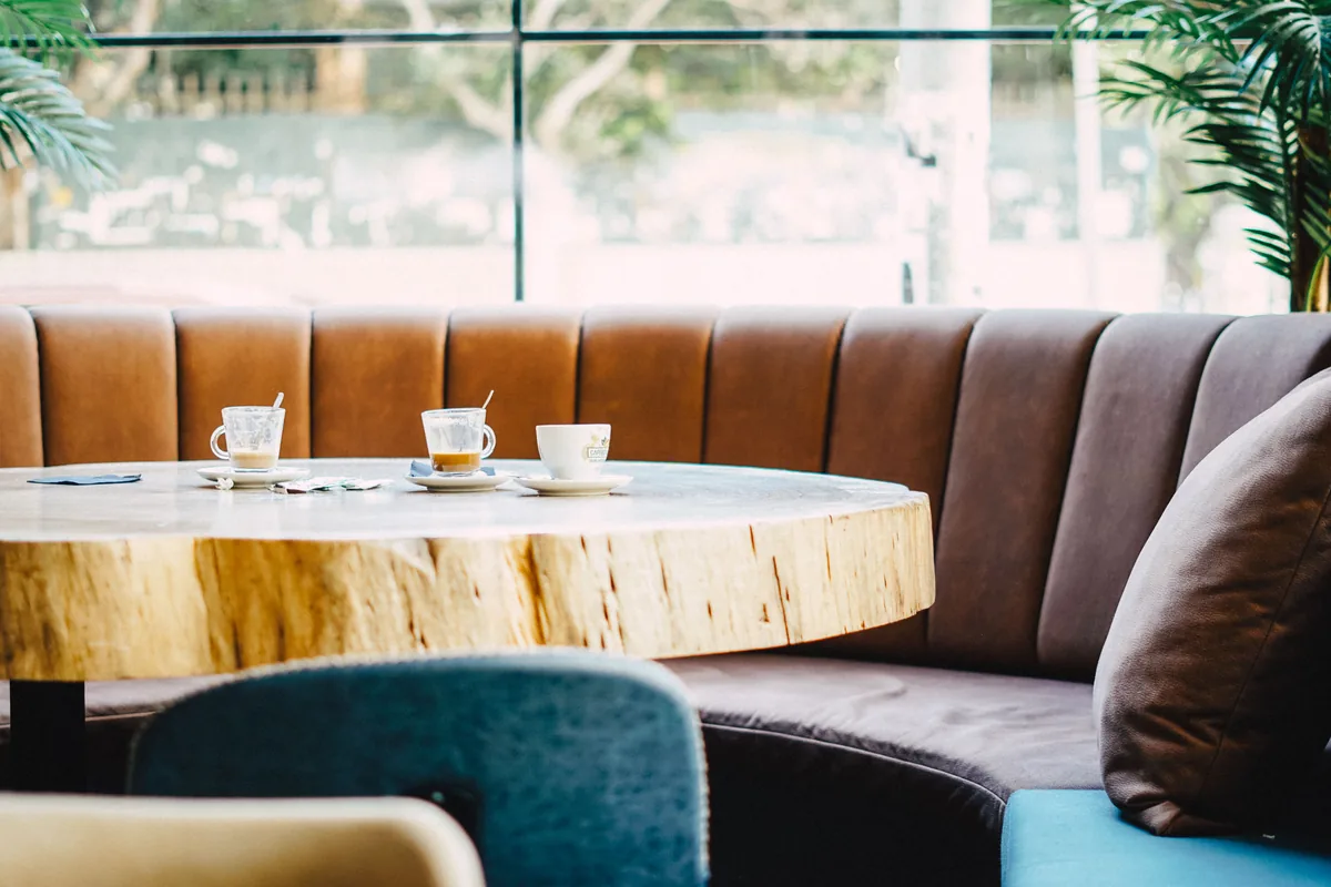 Dining nook with banquette seating