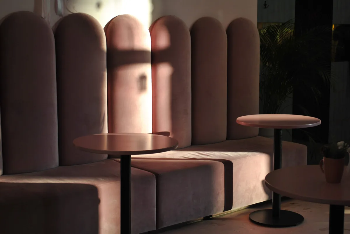 Dining nook with banquette seating