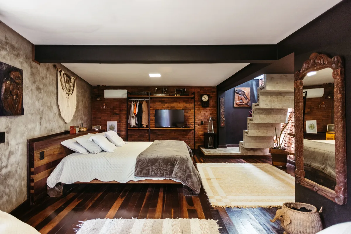 Bedroom made up with white linen
