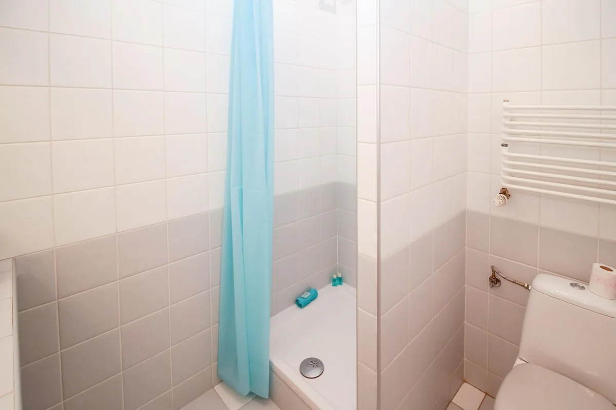 Tiled bathroom interior