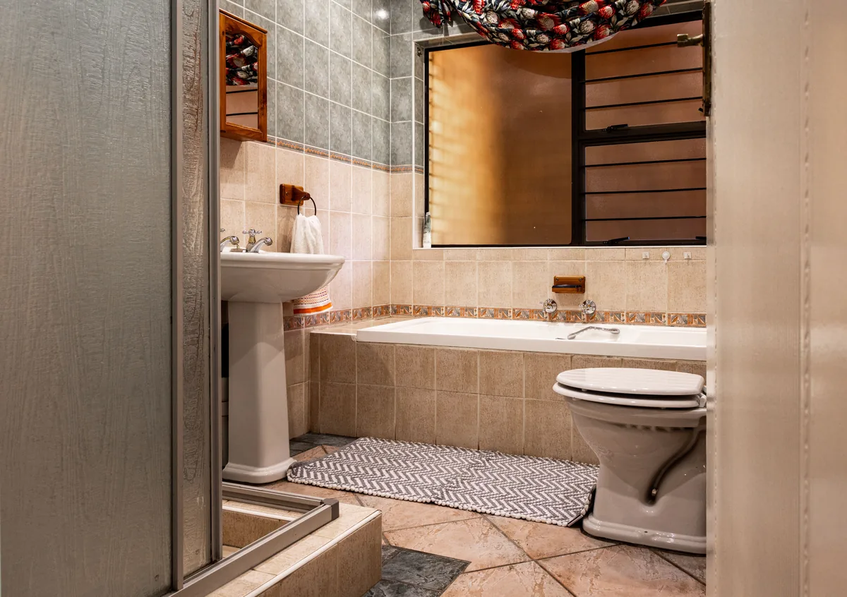 Tiled bathroom interior