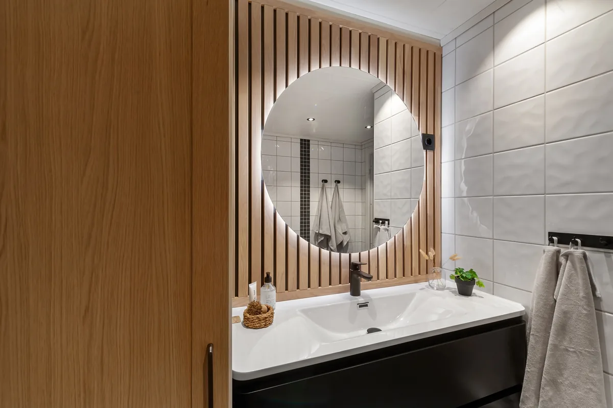 Tiled bathroom interior