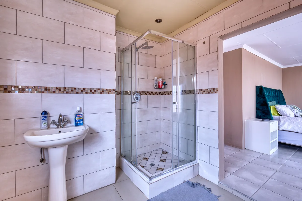 Tiled bathroom interior
