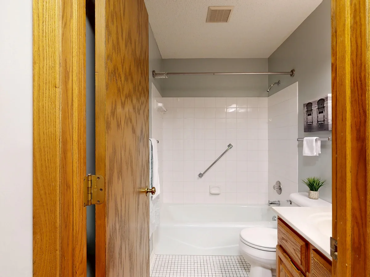 Tiled bathroom interior