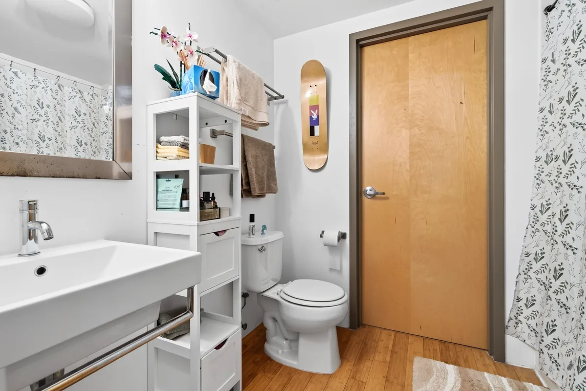 Tiled bathroom interior