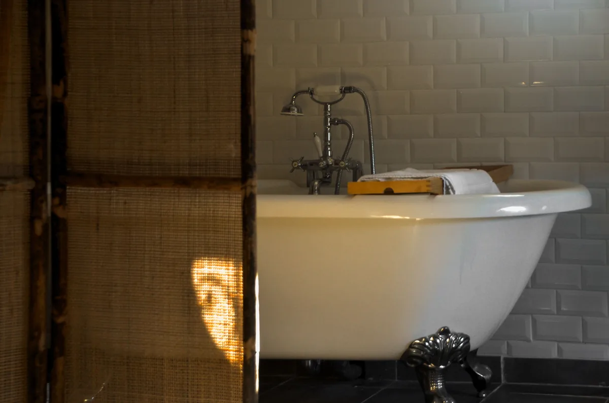 Tiled bathroom interior