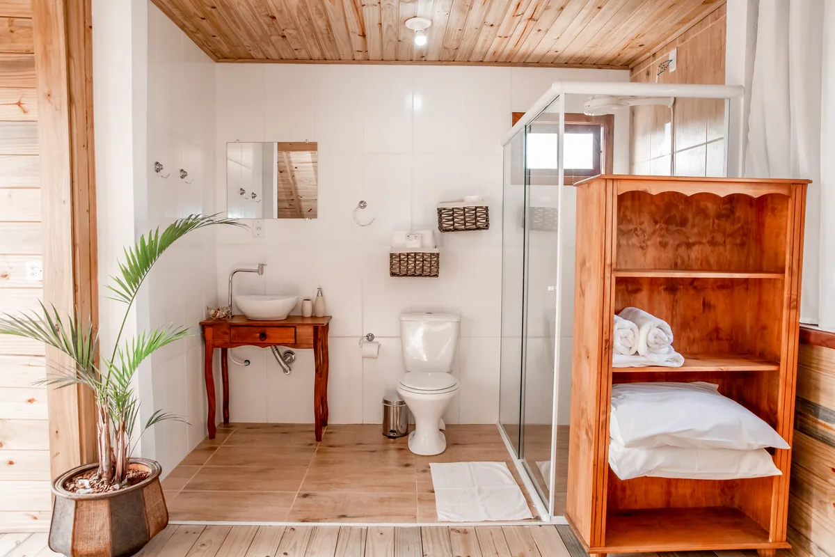 Tiled bathroom interior