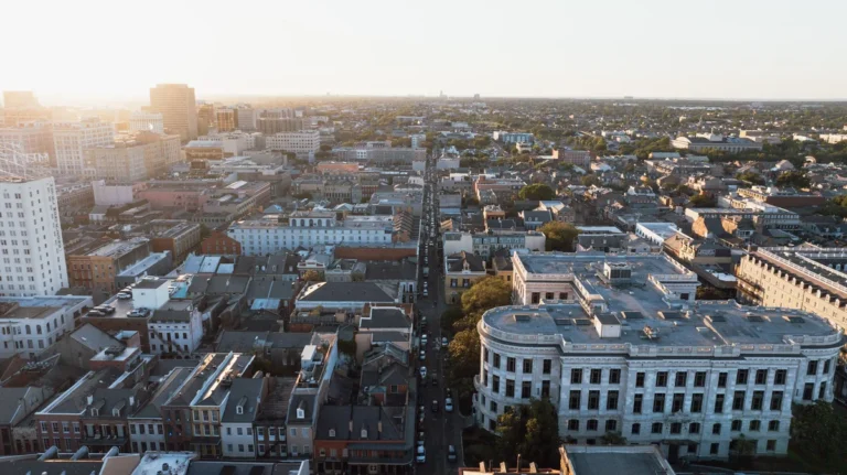 Aerial view of French Quarter architecture
