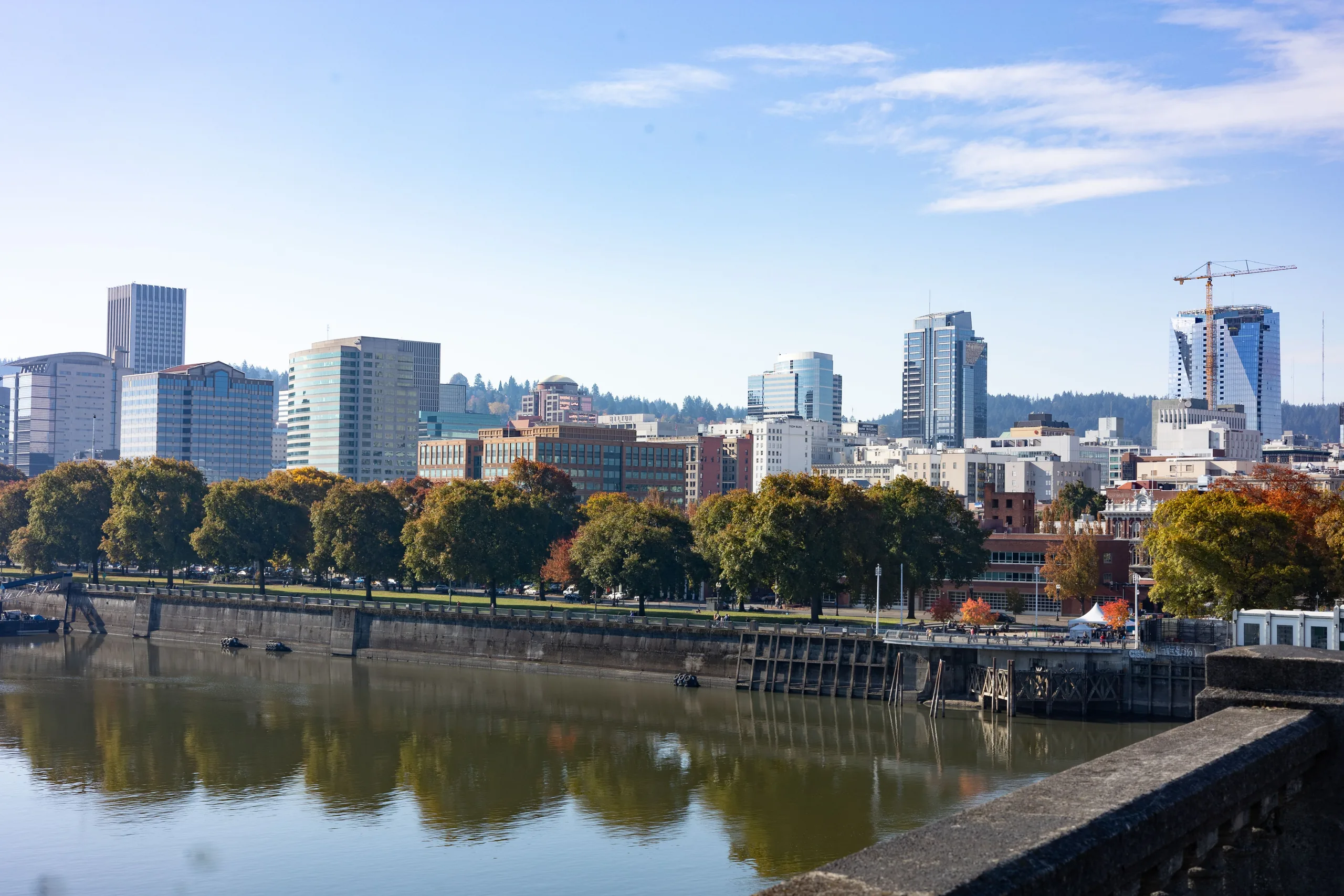 Portland skyline and the Willamette River