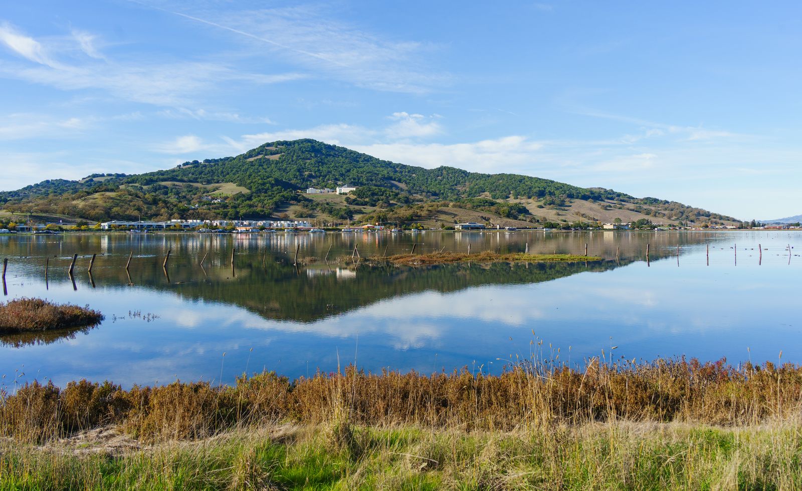 Lake and hills in Sonoma County, California