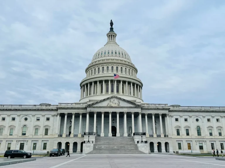The United States Capitol across its lawn in Washington, DC